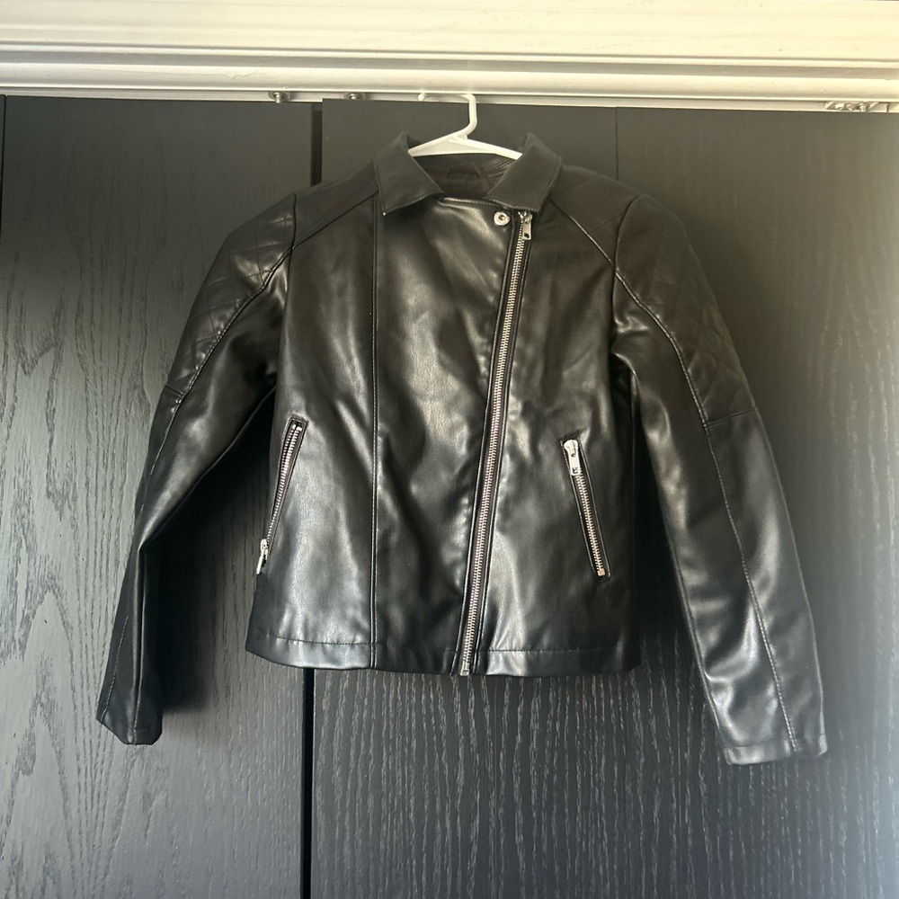 Kids Black Faux Leather Jacket
